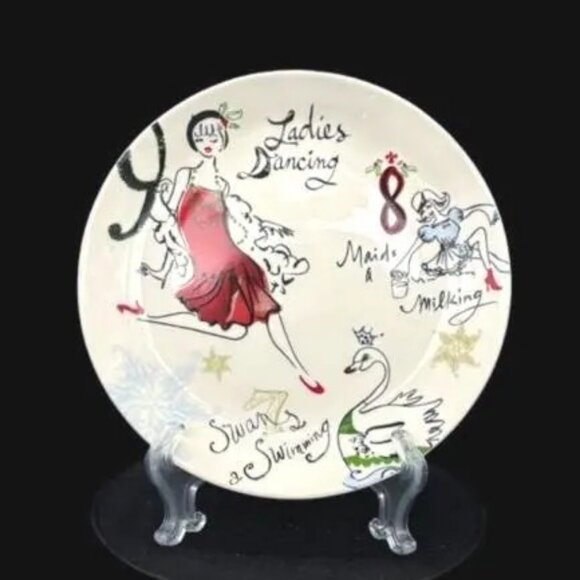 Lenox 12 Days of Christmas Porcelain Dessert Plates set of 4 NIB - Picture 5 of 11